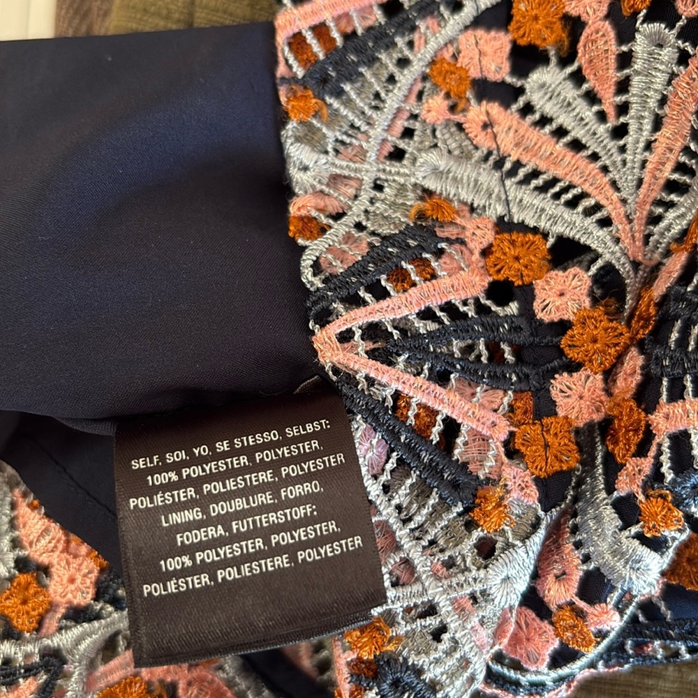 Anthropologie Moulinette Soeurs Svetla Pink Navy Lace Pencil Skirt 12 - Picture 8 of 8